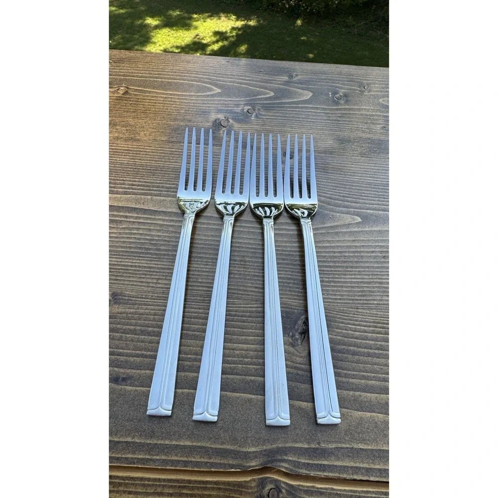 Mikasa PARALLELS Dinner Forks Set Of 4 Korea Stainless Flatware Replacement